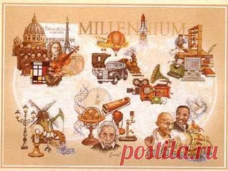 схема для вышивки крестом семплера Millenium