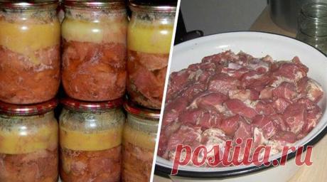 Домашняя тушенка. Мясо просто тает во рту Очень нежное мясо. Забери рецепт! Ингредиенты ✓ 1 кг мяса ✓ 0,5...