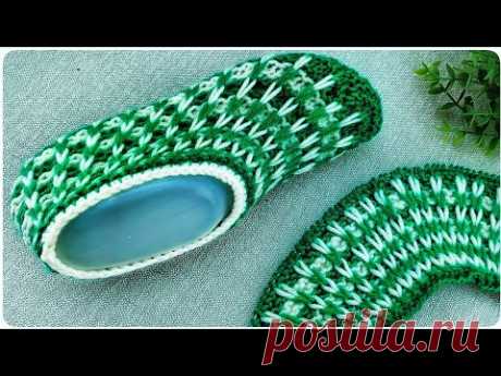 Рождественские домашние следки спицами. Следки- носочки на двух спицах.