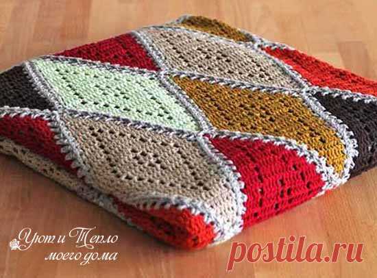 Ромбы крючком: схемы и описание. Пледы из ромбов | Уют и тепло моего дома
