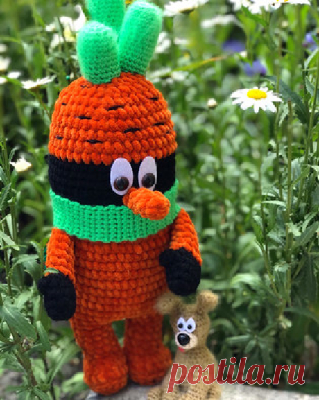 Морковка амигуруми. Схемы и описания для вязания игрушек крючком! Бесплатный мастер-класс &quot;Морковка&quot; от Юлии Тихоновой по вязанию Мистера Моркоу и его собаки-ищейки - персонажи из популярной сказки Джанни Р…