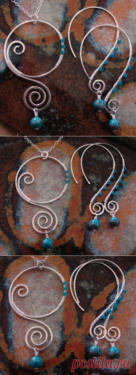 A Sterling Silver Necklace Earring Set от StrungOutDesigns на Etsy