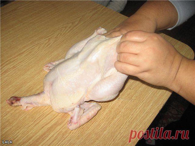 Начинённая курица без костей!! МК.
