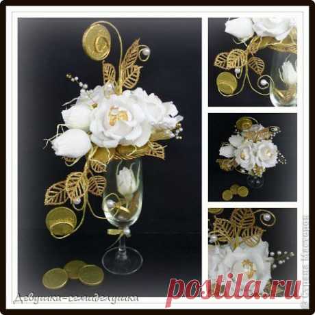 Бизнес-букет из конфет &quot;Денежная роза&quot; | Страна Мастеров