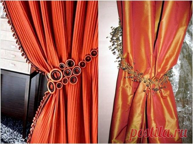 Оригинальные подхваты для штор - разные варианты