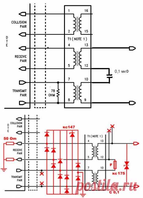 Ethernet по одной паре.
Вот такие устройства рождаются благодаря отечественной смекалки пополам с бедностью и приправленного наплевательством на стандарты. Но работающего, несмотря ни на что.