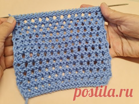 Сетка для начинающих спицами. Простые узоры.