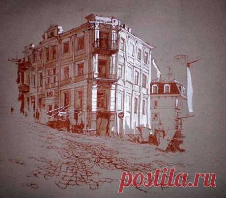 Ольга Григорьева-Климова. Зарисовки архитектуры Киева. / Удивительное искусство