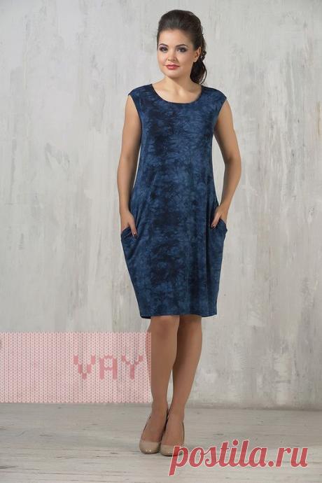 Летние платья от марки VAY. Женские летние платья VAY (артикул 3282), цветовое решение варенка синий. Ещё больше женских платьев марки ВЭЙ на наших сайтах. Официальное представительство бренда VAY: купить в розницу в магазине Согревай.ру https://www.sogrevay.ru, оптовые закупки на Ньювэй.ру https://www.newvay.ru