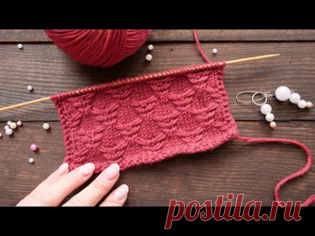 Девчачий узор спицами Free knitting pattern