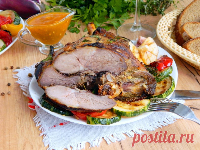 Баранья нога запеченная в духовке рецепт фото пошагово и видео - 1000.menu