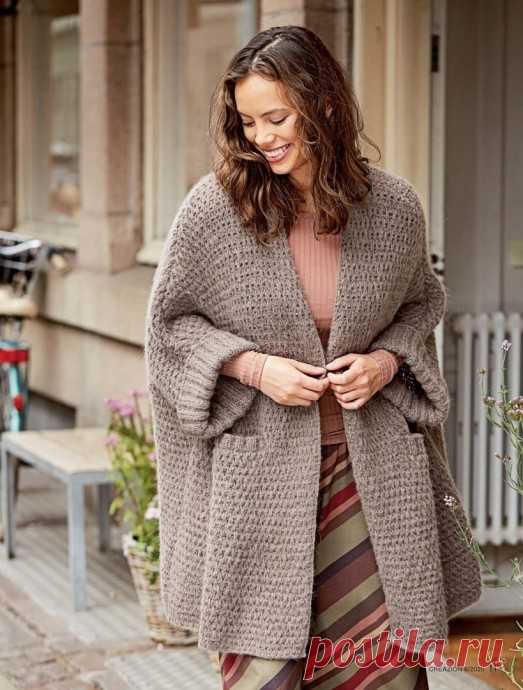 Жакет с цельновязаными рукавами