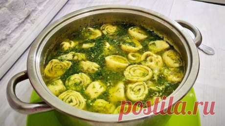 Суп с чесночными галушками