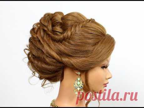 Romantic hairstyles for medium long hair. Updo hairstyles - YouTube