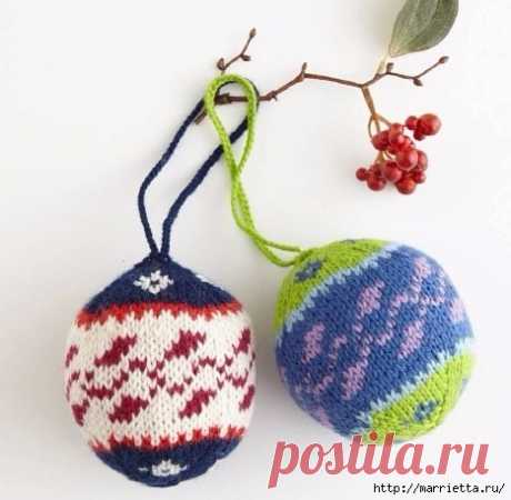 Елочные игрушки спицами. Схемы вязания