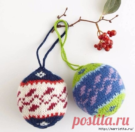 Елочные игрушки спицами. Схемы вязания