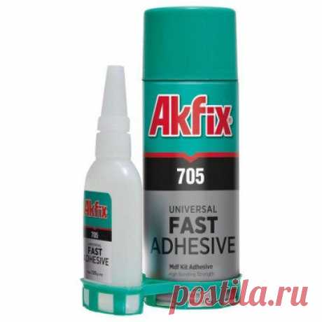 Клей акфикс Akfix 705 .100/400гр активатор Двухкомпонентный клей  Akfix 705 100/400гр активатор.  Идеален для использования на вертикальных поверхностях: не капает и не стекает. Особенно подходит для склеивания различных материалов пористых по структуре или с шероховатой поверхностью. В основном применяется для монтажа и ремонта деревянных деталей. Подходит для МДФ, дерева, резины,металла,стекла, большинства пластиков, кожи и т.д. Время высыхания до 10 секунд.