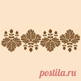 Трафарет, Бордюр, Япония, Геральдика, Японская геральдика, Мон, Трафарет Бордюр Б-301Япония