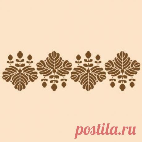 Трафарет, Бордюр, Япония, Геральдика, Японская геральдика, Мон, Трафарет Бордюр Б-301Япония