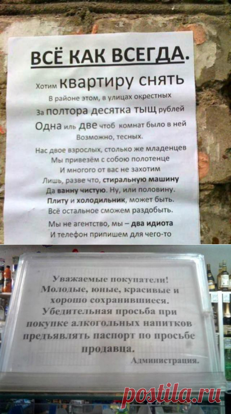 Очень креативные надписи, подписи, объявления…