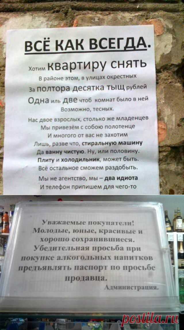 Очень креативные надписи, подписи, объявления…