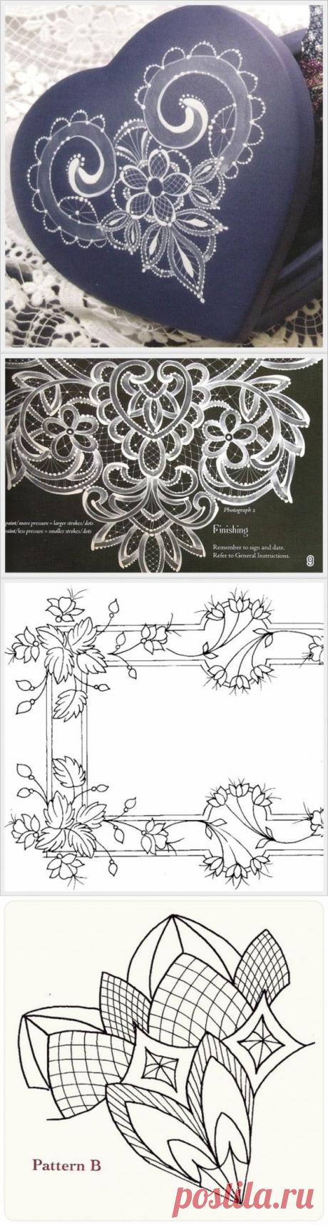 Трафареты кружева ришелье и идеи их применения..