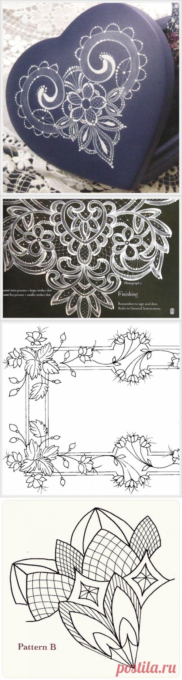 Трафареты кружева ришелье и идеи их применения..