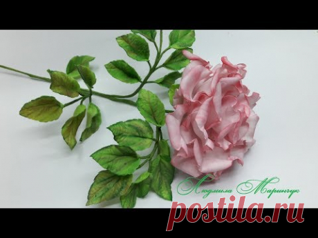 Объёмная Роза ис зефирного фоамирана Часть№1