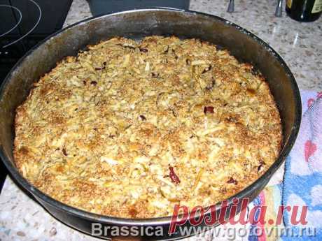 Яблочный пирог из овсяных хлопьев с орехами . Рецепт с фото / Готовим.РУ