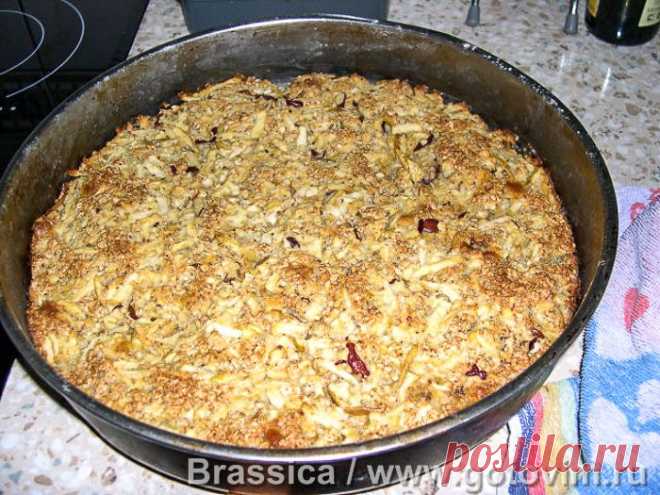 Яблочный пирог из овсяных хлопьев с орехами . Рецепт с фото / Готовим.РУ