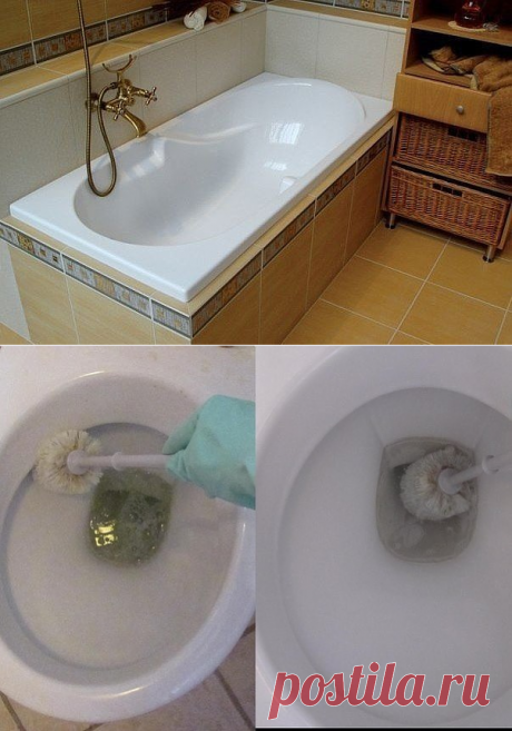 Простой способ сделать ванну белоснежной.