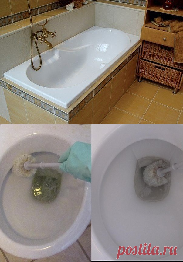 Простой способ сделать ванну белоснежной.