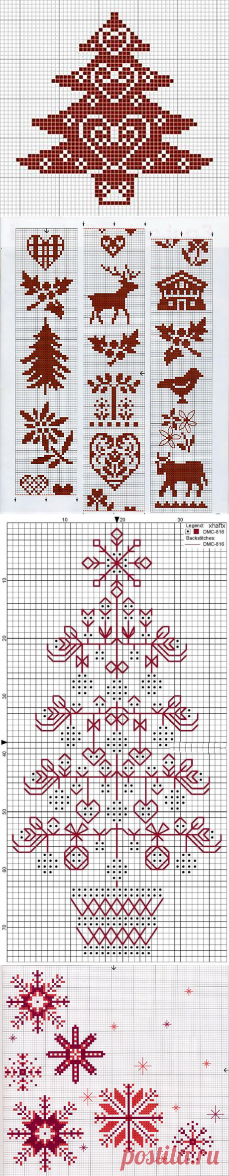 Новогодний монохром / Вышивка / Вышивка крестом