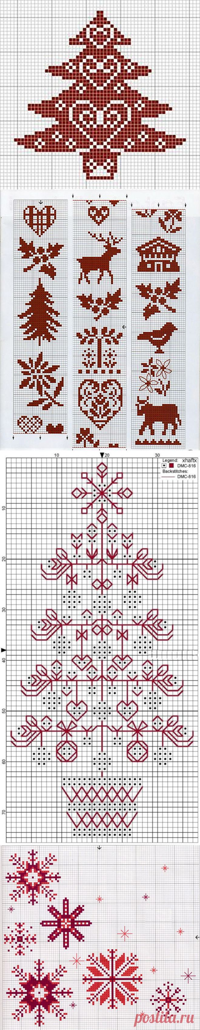Новогодний монохром / Вышивка / Вышивка крестом