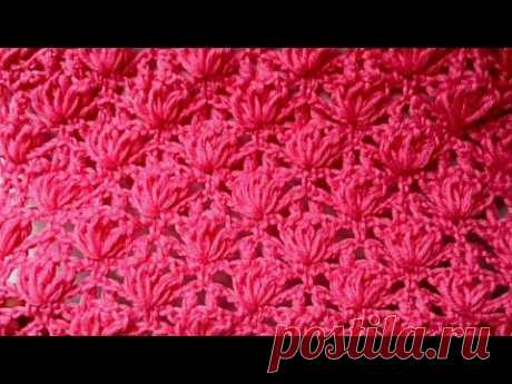 Scheme of beautiful crochet pattern. Схема красивого узора связанного крючком.