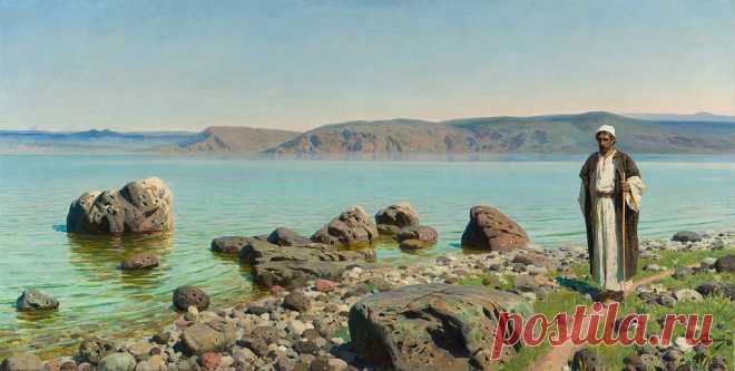 Василий Дмитриевич Поленов.  НА ТИВЕРИАДСКОМ (ГЕНИСАРЕТСКОМ) ОЗЕРЕ. 1889