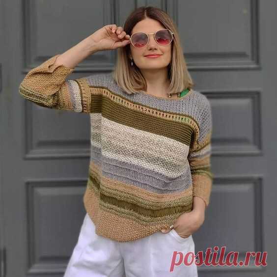 Полосатые изделия, которые можно связать из остатков пряжи | WarmEngineer / Блог о вязании | Дзен