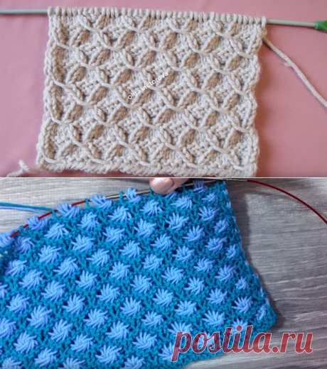 Два узора спицами (Видео Мастер классы)