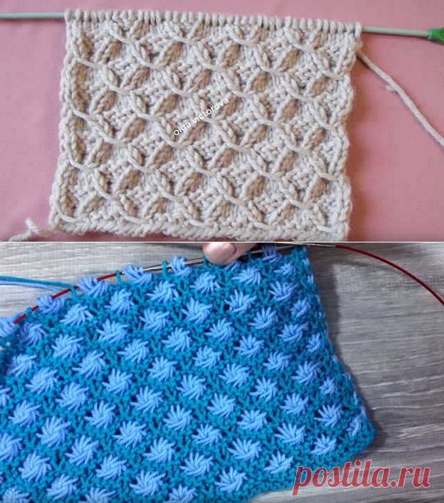 Два узора спицами (Видео Мастер классы)