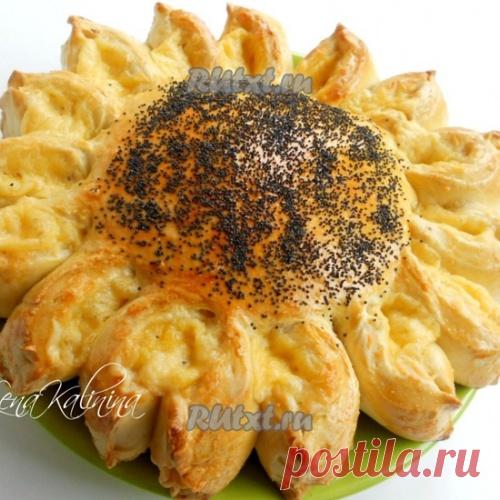 Закусочный пирог с куриным фаршем "Подсолнух"