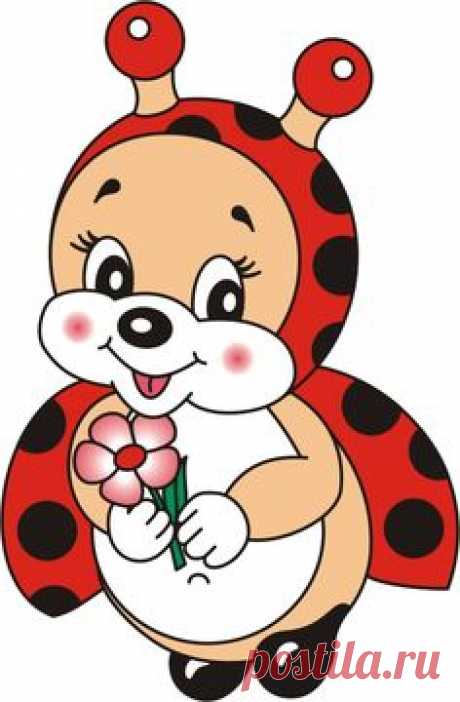 Ladybug Girl Holding Flower