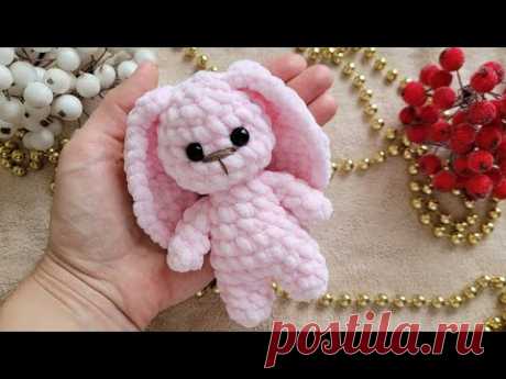 🤗ЗАЙЧИК🐰МАЛЫШ С ДЛИННЫМИ УШАМИ🐇С ПЛЮШЕВОЙ ПРЯЖИ КРЮЧКОМ✨️crochet bunny