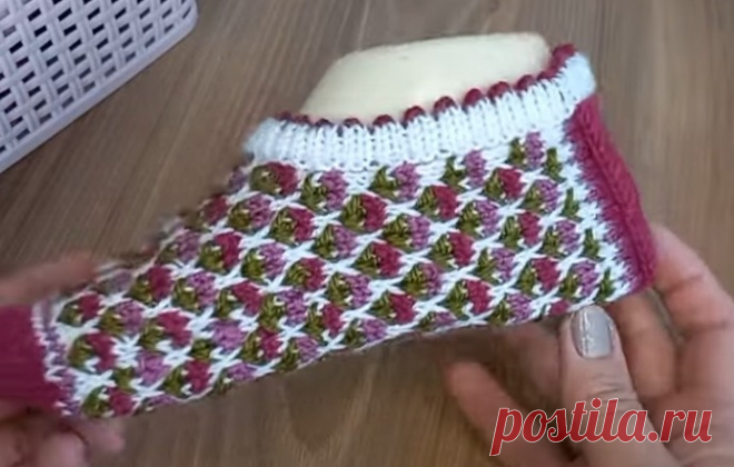 Следки спицами 🧶с интересным узором👌