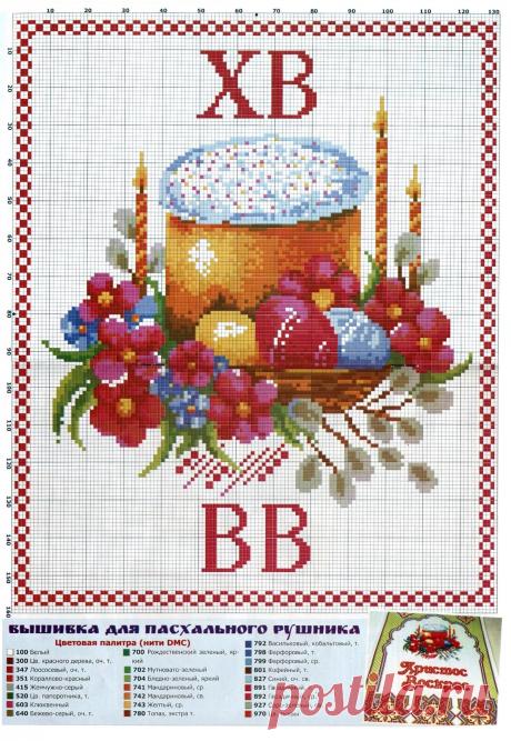 Вышивка для пасхального рушника