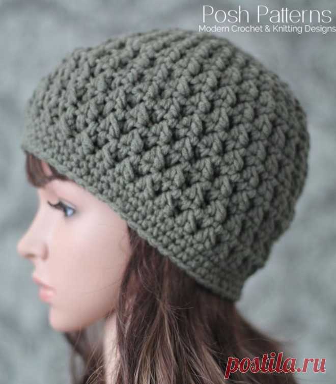 Crochet PATTERN - Textured Crochet Hat Pattern - Beanie