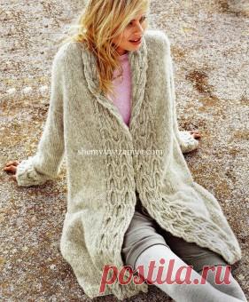 Пальто с планкой из кос