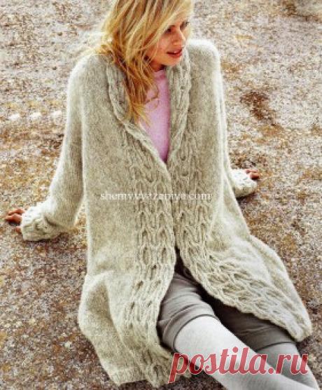 Пальто с планкой из кос