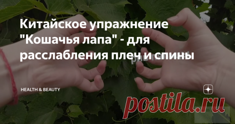 Китайское упражнение "Кошачья лапа" - для расслабления плеч и спины