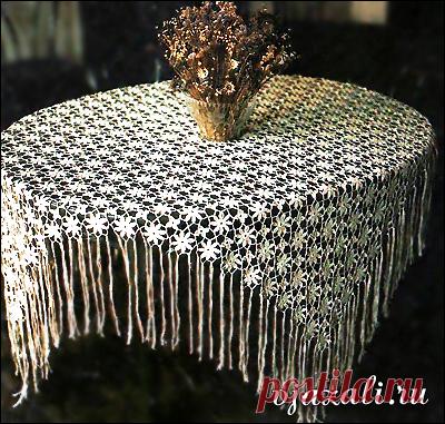 Ретро скатерть вязаная крючком | вязание