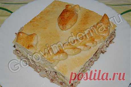 Рецепт: Пирог с курицей и рисом